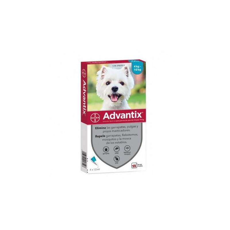 ADVANTIX PERROS 4 -10 KG 4 PIPETAS