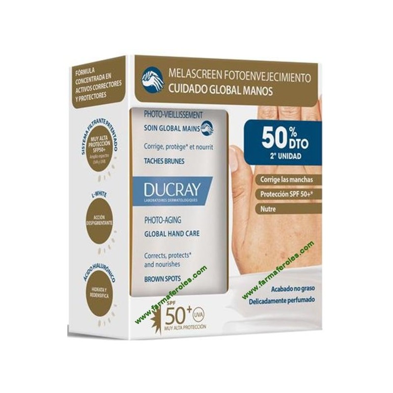 KIT DUO MELASCREEN MANOS SPF 50+ 2ªUNI 50%