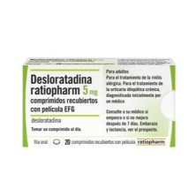 DESLORATADINA 5 MG RATIOPHARM EFG 20 COMPRIMIDOS RECUBIERTOS