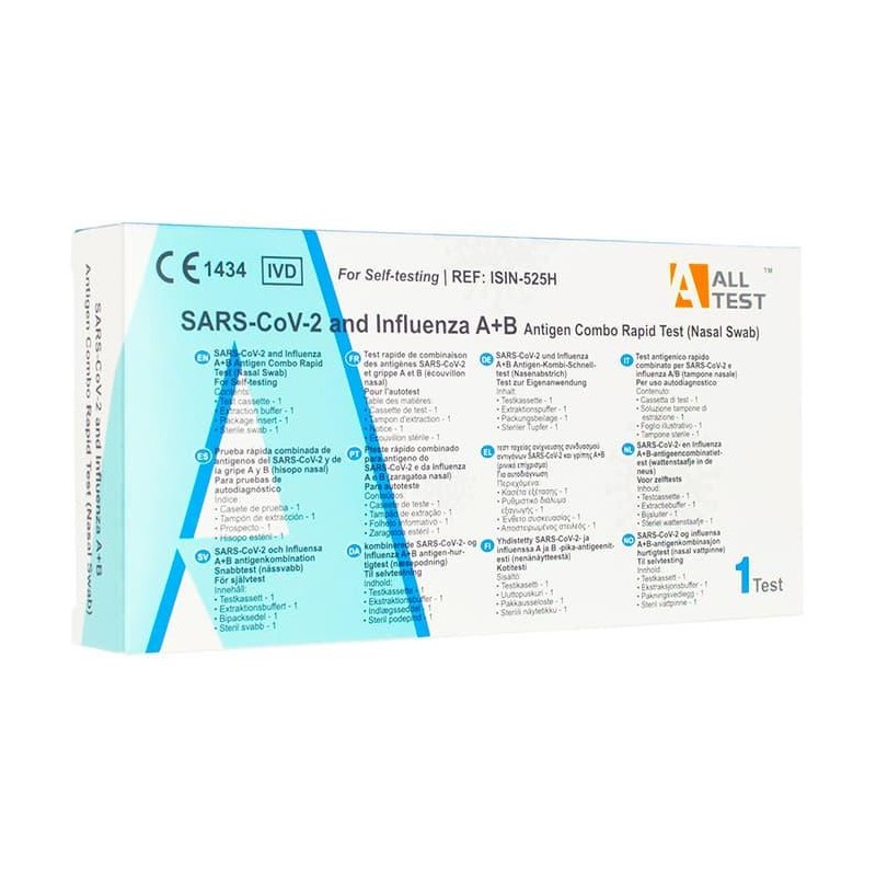 TEST NASAL COMBINADO AUTODIAGNOSICO ANTIGENOS SARS COV 2 Y GRIJPE A/B ALL TEST