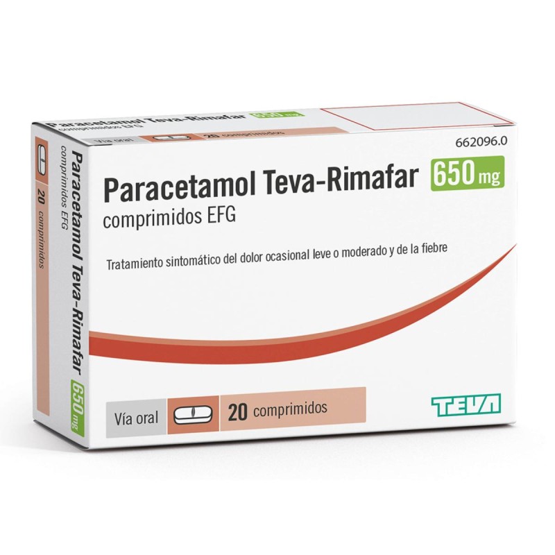 Paracetamol Teva-rimafar 650 Mg 20 Comprimidos