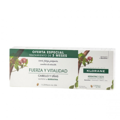 KLORANE TRIO KERATINCAPS 3 CAJAS 30 CAPS