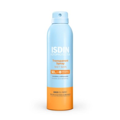 FOTOPROTECTOR ISDIN SPF-50 SPRAY TRANSPARENT WET SKIN 250 ML