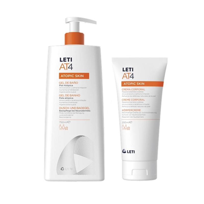 LETI AT4 PACK GEL DERMOGRASO 750+LECHE 200ML
