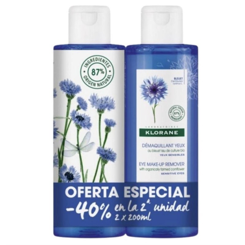 PACK DUO KLORANE DESMAQUILLANTE DE OJOS 40% 2UNI
