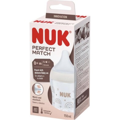 BIB SILICONA NUK PERFECT MATCH FLUJO S 1U150 ML ALGODON