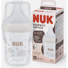 BIB SILICONA NUK PERFECT MATCH FLUJO M 1U 260 ML ARCOIRIS