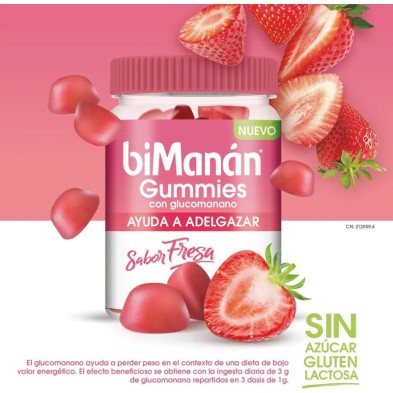 BIMANAN GUMMIES CON GLUCOMANANO  FRESA