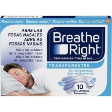 BREATHE RIGHT TRANSPARENTES 10 UNIDADES TALLA GRANDE