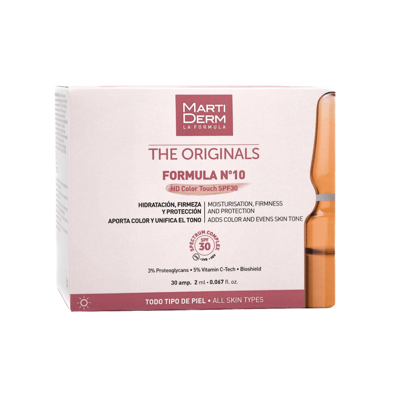 MARTIDERM FORMULA Nº 10 HD COLOR TOUCH SPF 30 30 AMPOLLAS FLASH 2 ML