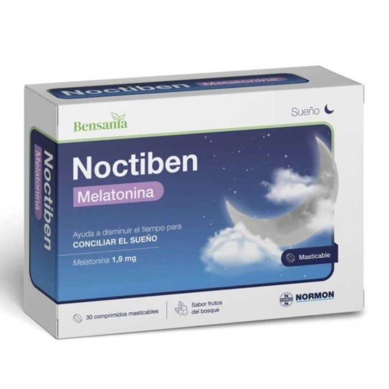 NOCTIBEN MELATONINA 30 COMPRIMIDOS MASTICABLES SABOR FRUTOS DEL BOSQUE