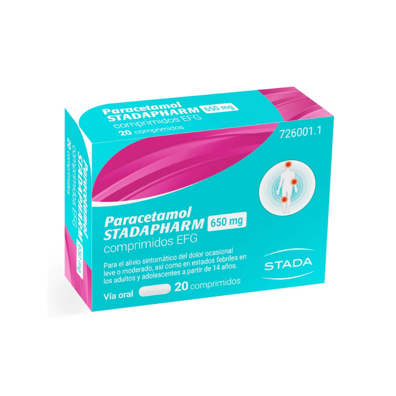 PARACETAMOL STADAPHARM EFG 650 MG 20 COMPRIMIDOS