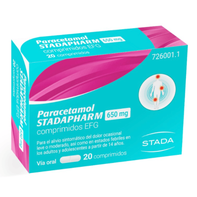 PARACETAMOL STADAPHARM EFG 650 MG 20 COMPRIMIDOS