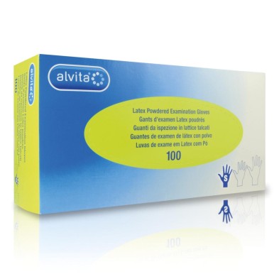 ALVITA GUANTES LATEX POLVO S