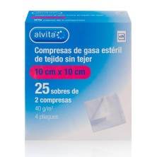 ALVITA COMPRESAS GASA ESTERIL TEJIDO SIN TEJER 1
