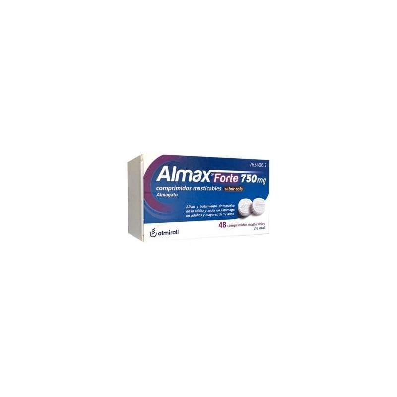 ALMAX FORTE 750 MG 48 COMPRIMIDOS MASTICABLES SABOR COLA