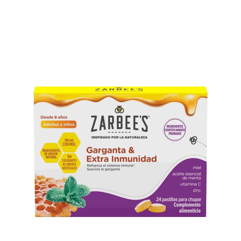 ZARBEES GARGANTA Y EXTRA INMUNIDAD 24 PASTILLAS