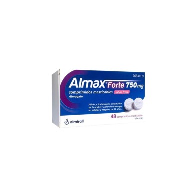 ALMAX FORTE 750 MG 48 COMPRIMIDOS MASTICABLES SABOR FRESA