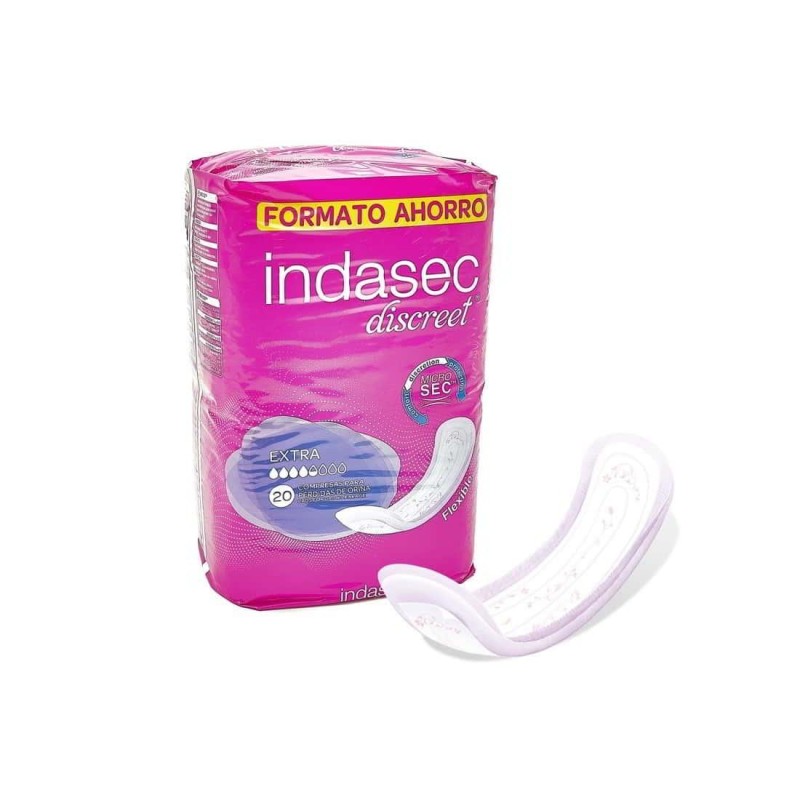 COMPRESA PERDIDAS LEVES INDASEC DISCREET EXTRA B20 20  PROMO