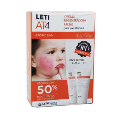 LETI AT4 DUPLO CREMA FACIAL 50ML 50%2UN