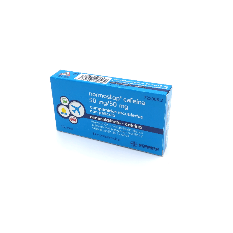 NORMOSTOP CAFEINA 50 MG/50 MG 4 COMPRIMIDOS RECUBIERTOS