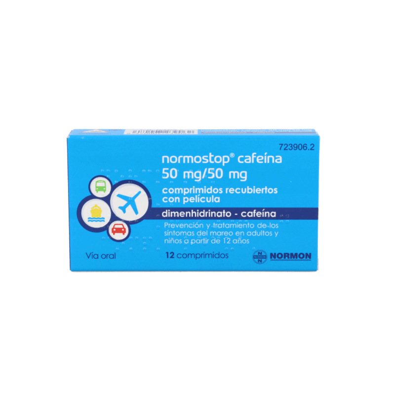 NORMOSTOP CAFEINA 50 MG/50 MG 12 COMPRIMIDOS RECUBIERTOS
