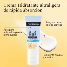 NEUTROGENA ULTRA SHEER CREMA HIDRATANTE FACIAL SPF 50