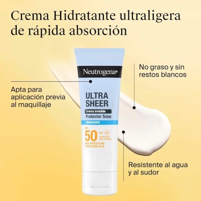NEUTROGENA ULTRA SHEER CREMA HIDRATANTE FACIAL SPF 50