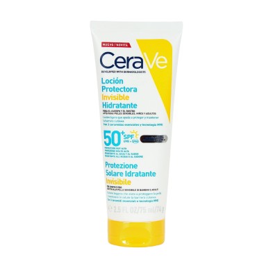 CERAVE LOCIÓN PROTECTORA INVISIBLE HIDRATANTE SPF 50 75 ML