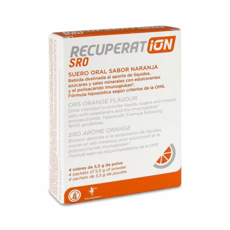 Recuperat-Ion Suero Oral Naranja 4 Sobres | Farmacia Liceo
