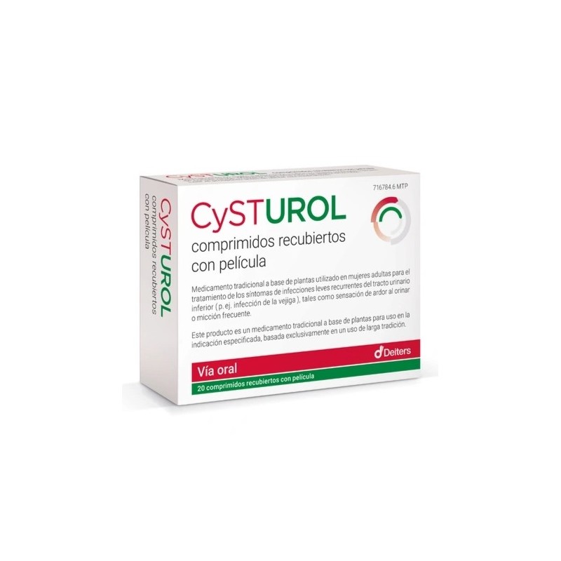 Cysturol 20 Comprimidos | Infección Urinaria | Farmacia Liceo