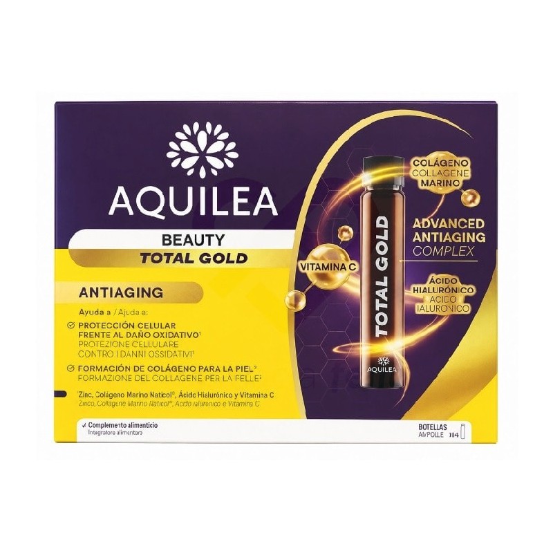 AQUILEA BEAUTY TOTAL GOLD 14 AMPOLLAS BEBIBLES
