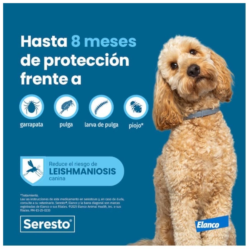 SERESTO COLLAR PARA PERROS MENOS DE 8 KG 38 CM 1,25/0,56 G