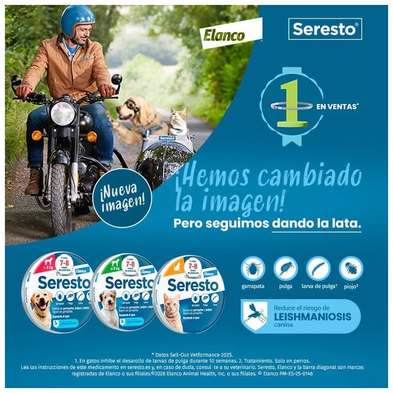 SERESTO COLLAR PARA PERROS MÁS DE 8 KG 70 CM 4,50/2,03 G