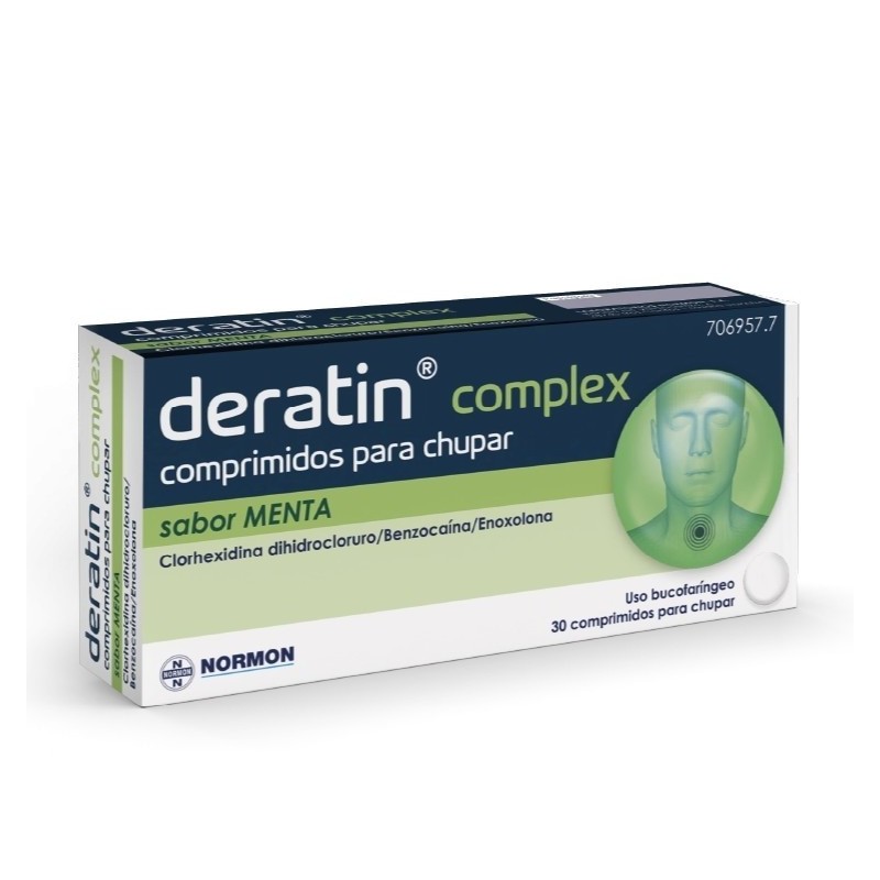 DERATIN COMPLEX 30 COMPRIMIDOS PARA CHUPAR (SABOR MENTA)