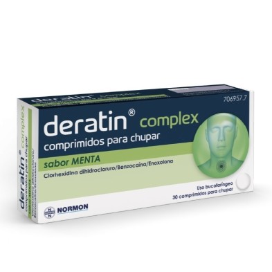 DERATIN COMPLEX 30 COMPRIMIDOS PARA CHUPAR (SABOR MENTA)