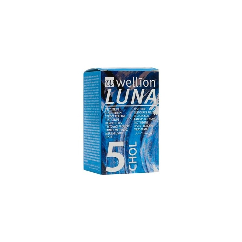 WELLION LUNA 5 TIRAS COLESTEROL