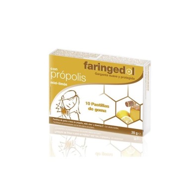 FARINGEDOL PASTILLAS DE GOMA 20 GR MIEL LIMON 10 UNIDADES