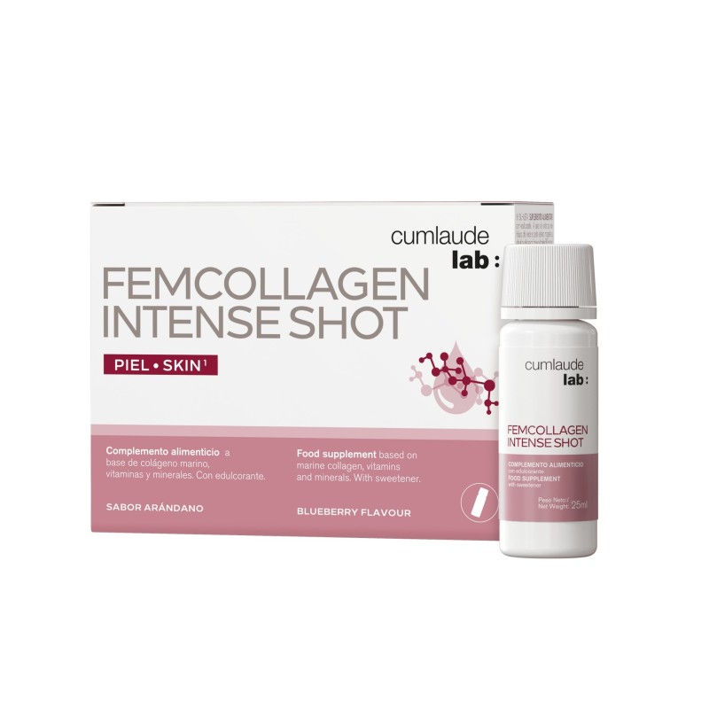 CUMLAUDE LAB: FEMCOLLAGEN INTENSE SHOT 7 VIALES 25 ML SABOR ARANDANO