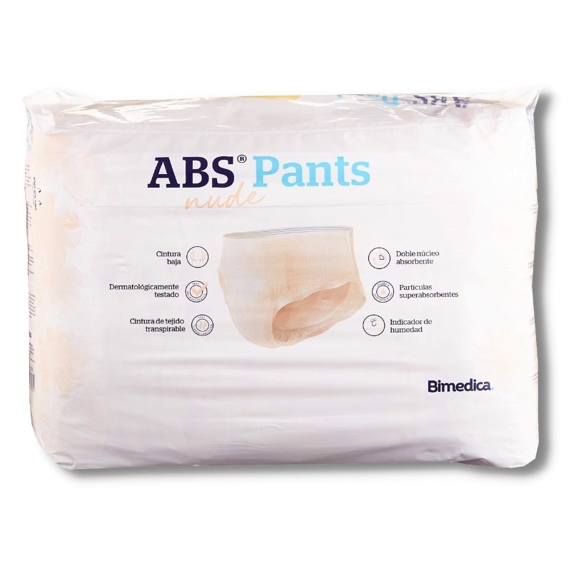 ABSORBENTE INCONTINENCIA ORINA SUPER-NOCHE ANATOMICO ABS NUDE PANTS 80 UNIDADES TALLA PEQUEÑA