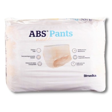 ABSORBENTE INCONTINENCIA ORINA SUPER-NOCHE ANATOMICO ABS NUDE PANTS 80 UNIDADES TALLA PEQUEÑA