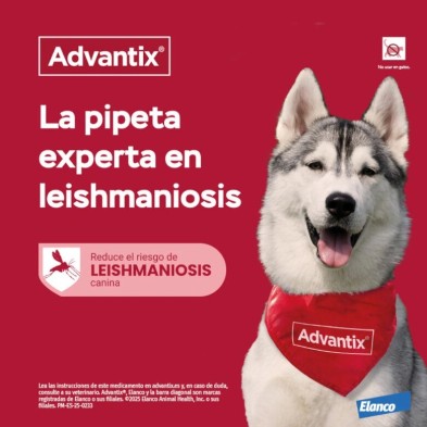 ADVANTIX 400/2000 MG SOLUCION SPOT-ON PARA PERROS 25-40 KG 4 PIPETAS CORTAS 4 ML