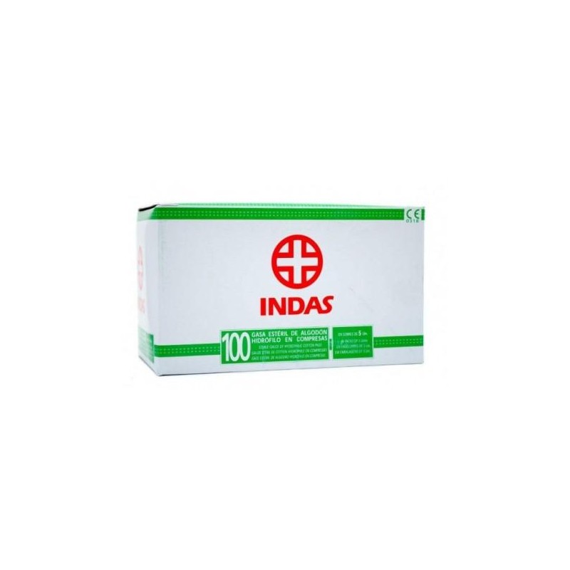 GASA ESTERIL ALGODON HIDROFILO COMPRESAS INDAS S 100 UNIDADES