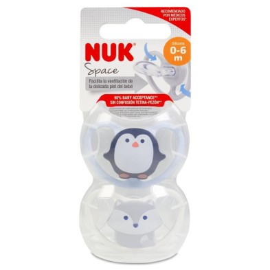 Chupete Silicona Nuk Space 0 - 6 Meses 2 Unidades Rana