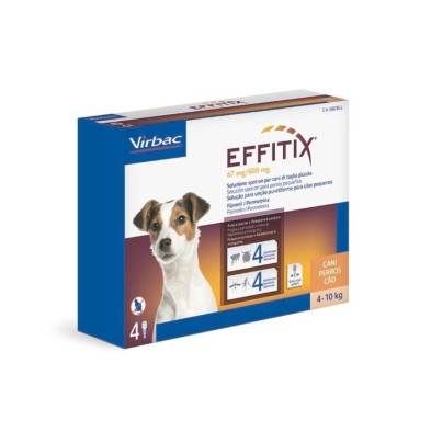 Effitix 67/600 mg Solución Spot-on para Perros Pequeños 4 Pipetas 1,1 ml
