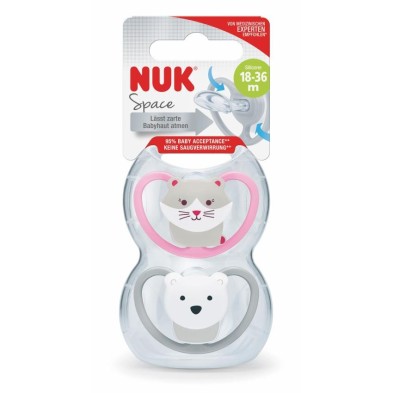 Chupete Silicona Nuk Space 18 - 36 Meses 2 Unidades