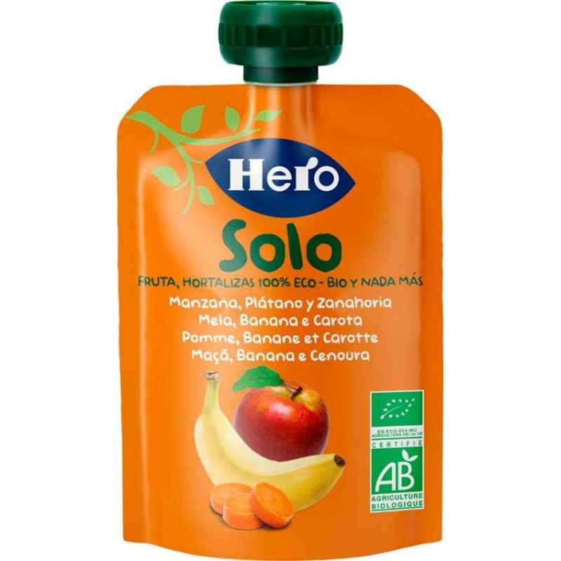 Hero Baby Solo Manzana Plátano y Zanahoria 1 Bolsa 100 g