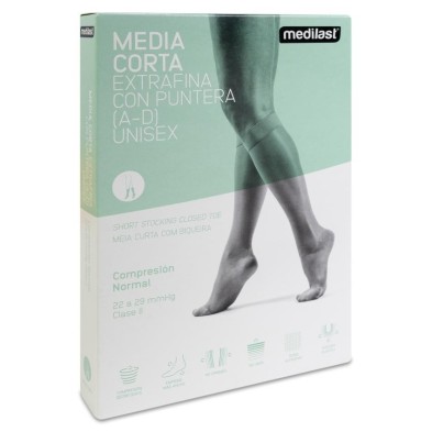 Media Corta (a-d) Compresión Normal Medilast con Puntera Talla Grande Color Beige