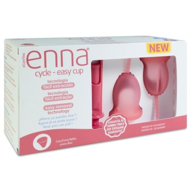 Copa Menstrual Enna Cycle Easy Cup 2 Unidades Talla S + Esterilizador + Aplicador