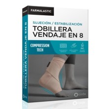 Tobillera Vendaje en 8 Farmalastic Compression Tech 1 Unidad Talla Mediana Color Beige